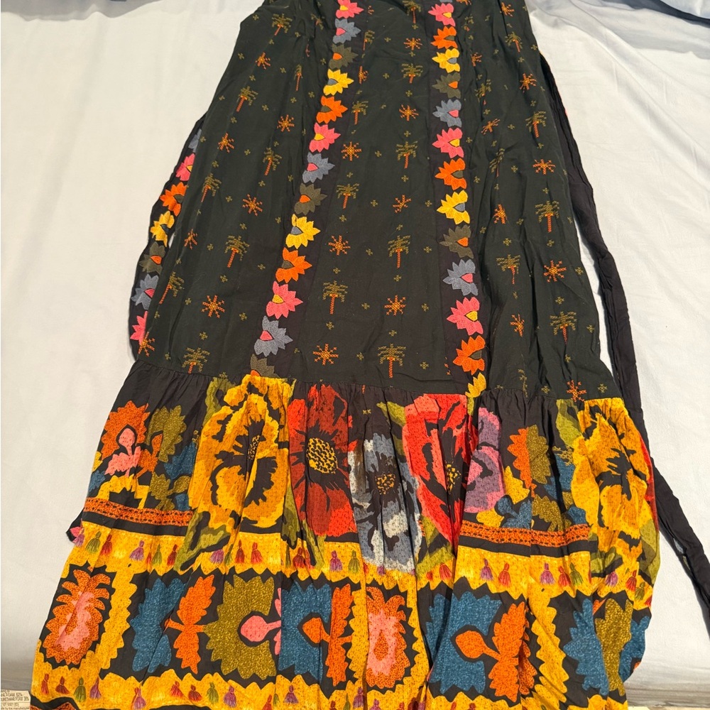 FARM Rio Orange Yellow Wrap Maxi Dress